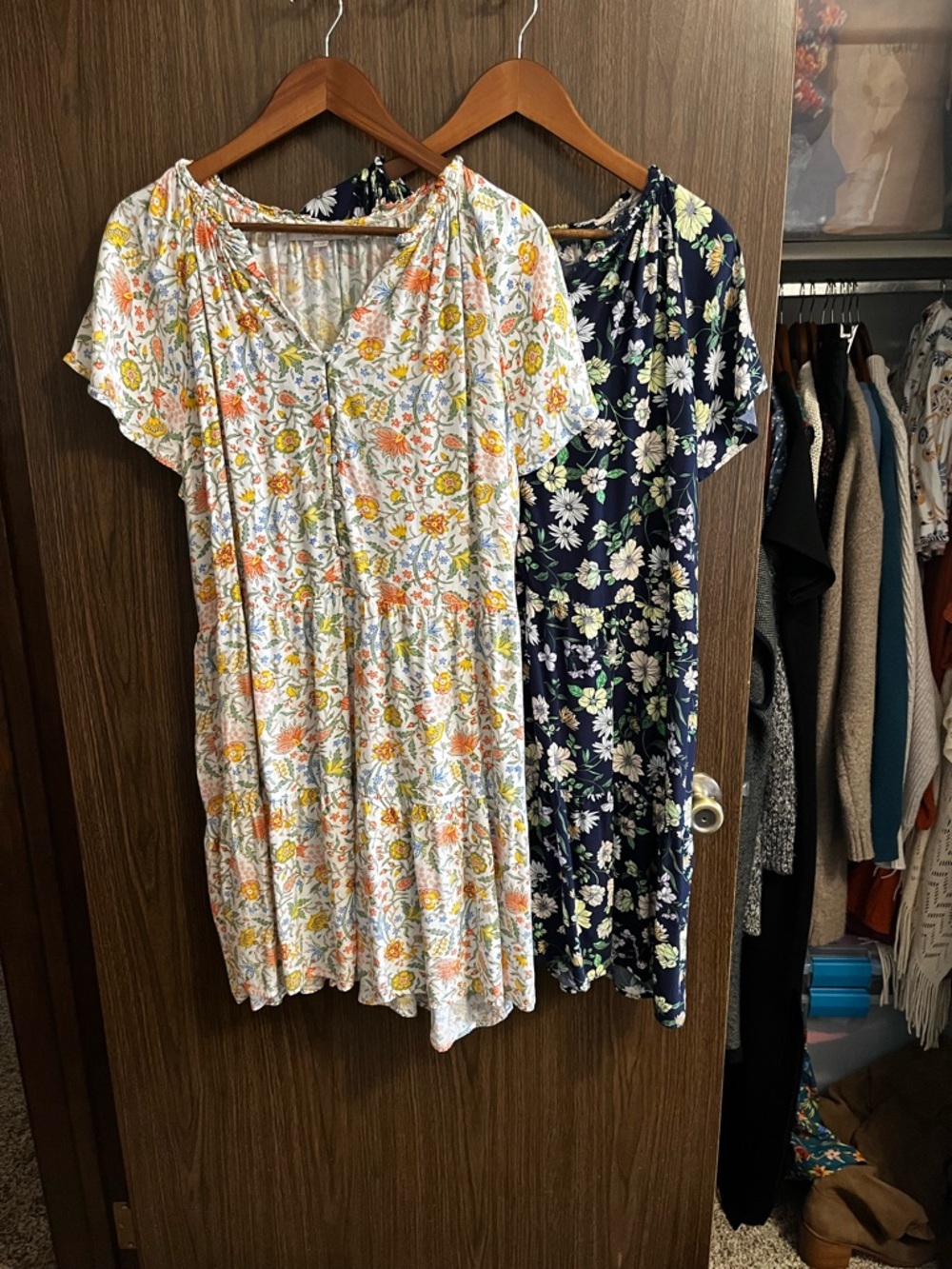 LOFT Bundle 2 Floral Flutter-Sleeve Mini Dresses XXL